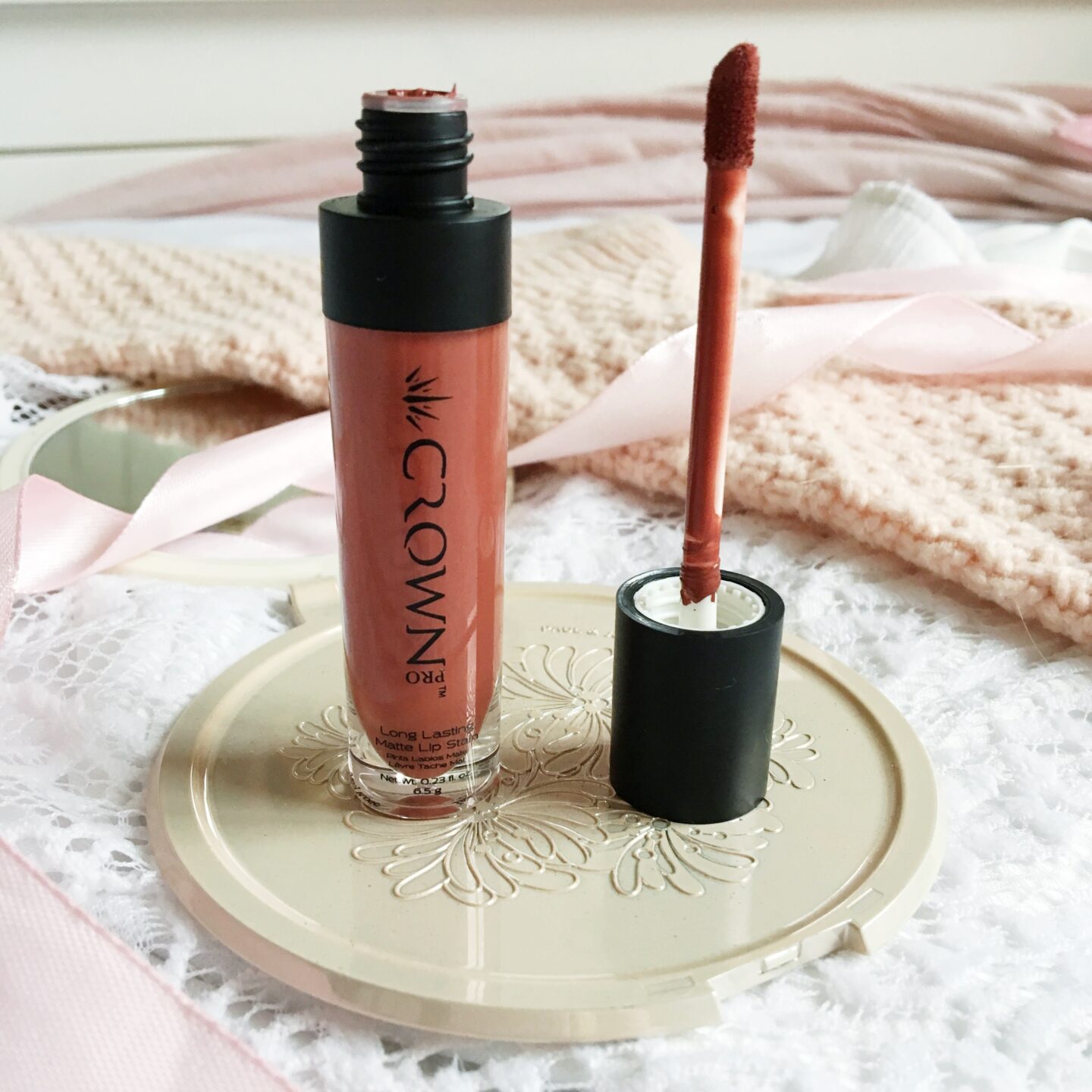 Crown Brush Lip Stain Dusty Rose Review | Lip Stain