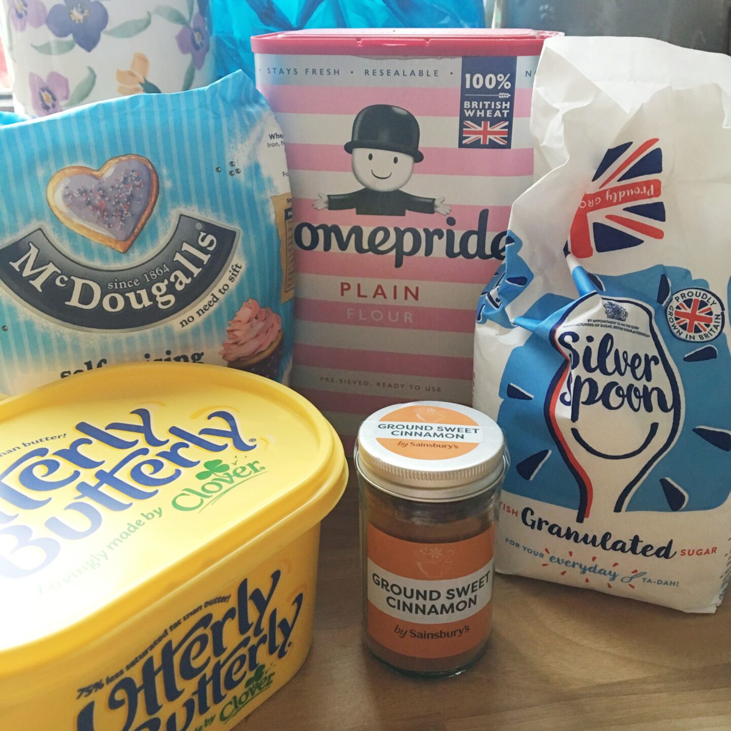 Ingredients to make reindeer cookies