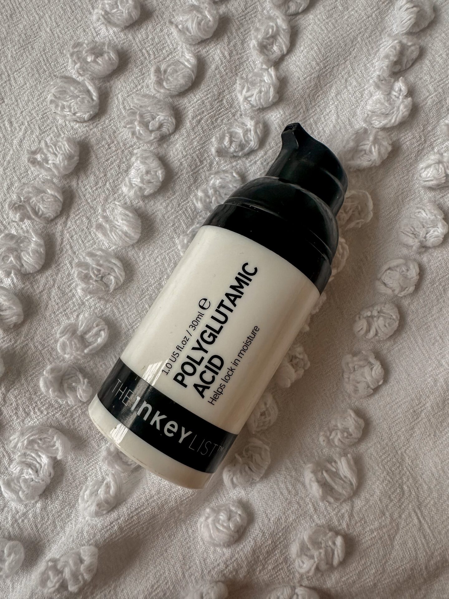 Empty packaging of The Inkey List Polyglutamic Acid Serum - Beauty Empties Review